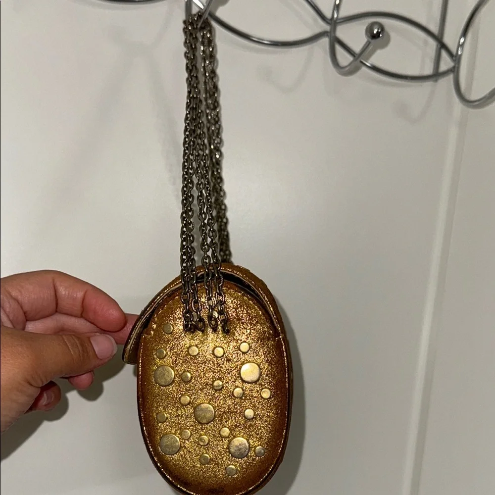 Moo Roo Gold Clutch with Sparkling Accents